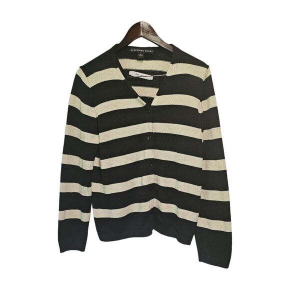 JOSEPHINE CHAUS Cardigan Black/Cream Striped LARGE - Picture 4 of 5